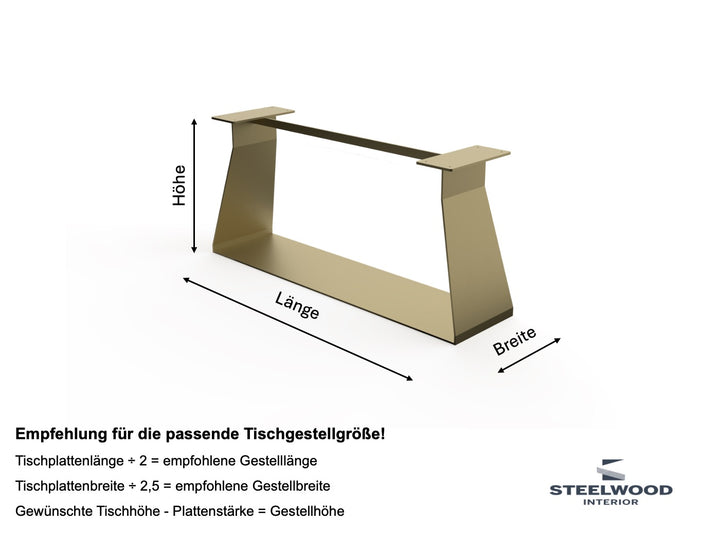 Abmessungen Tischgestell Maxim 
