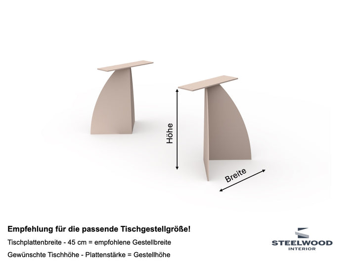 Abmessugen Tischwangen Metall Ella