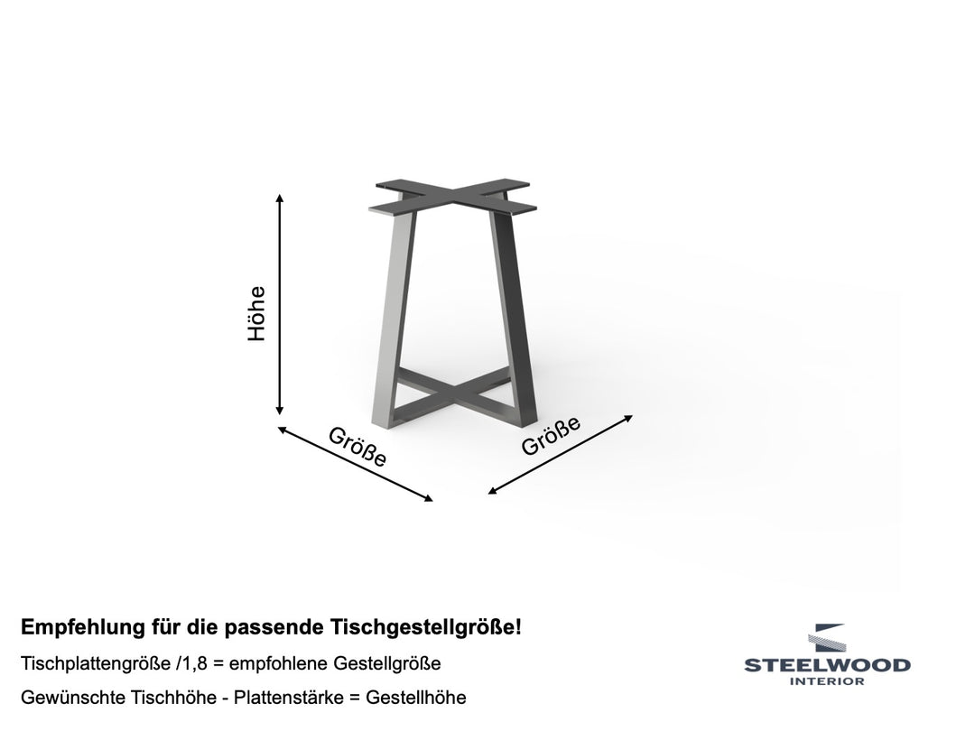Abmessungen Tischgestell Metall Virando Rund
