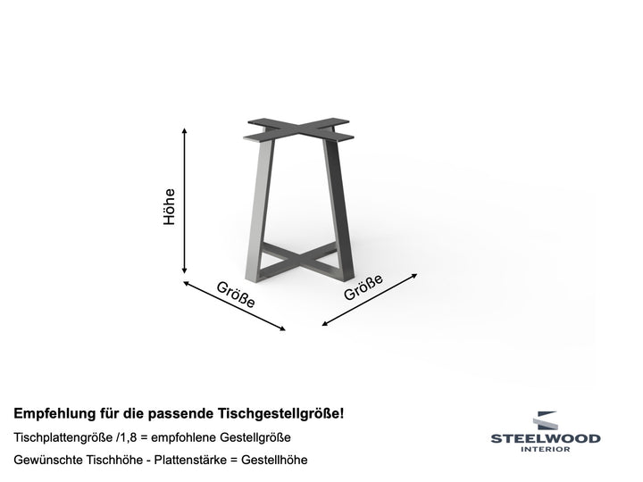 Abmessungen Tischgestell Metall Virando Rund