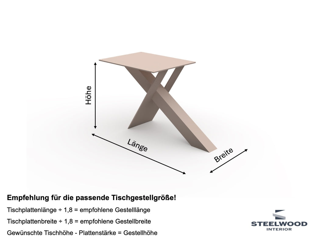 Abmessungen Tischgestell Stella