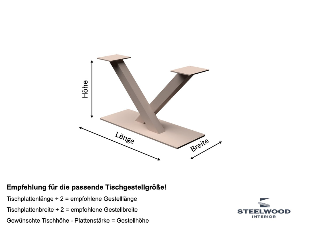 Abmessungen Tischgestell Toro