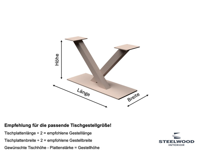 Abmessungen Tischgestell Toro