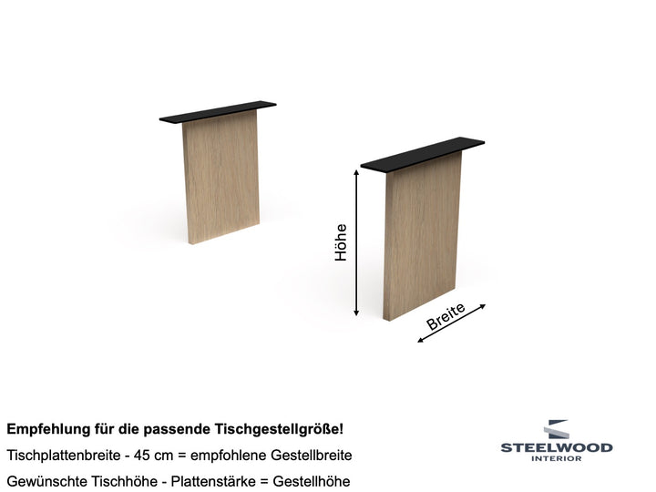 Abmessungen Tischwangen Sona Holz