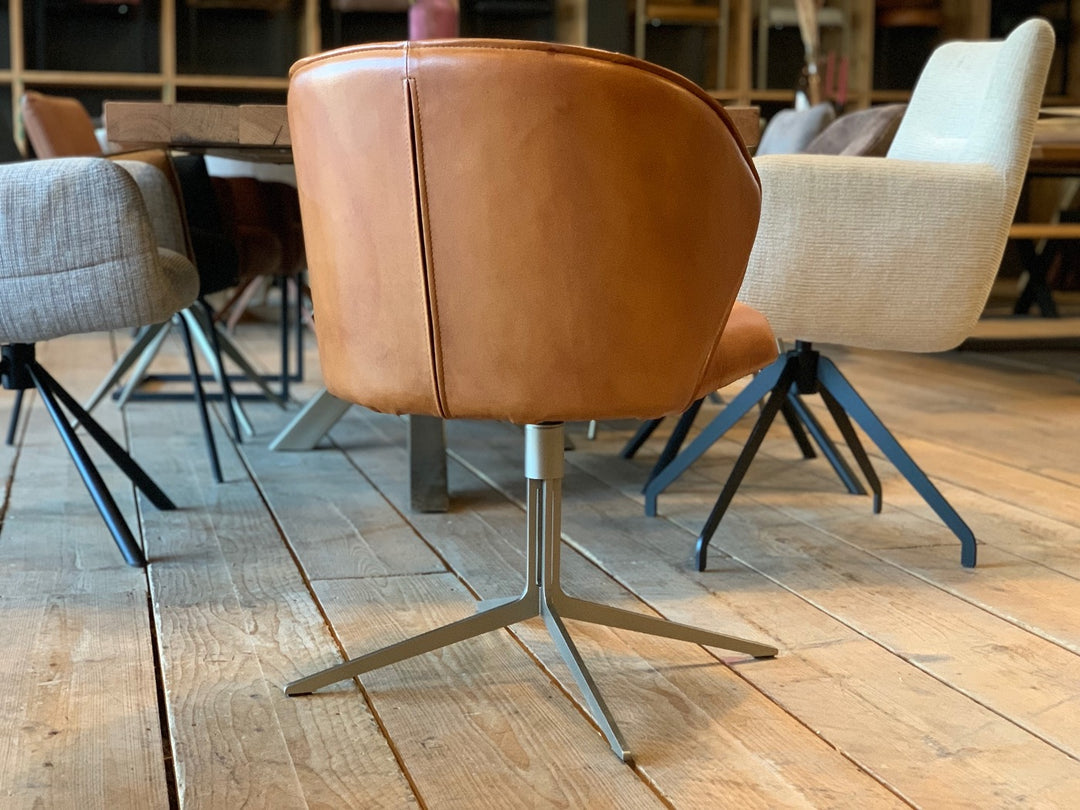 Ansicht Stuhlrücken Design Esszimmerstuhl Leder Drehbar  