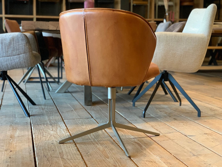 Ansicht Stuhlrücken Design Esszimmerstuhl Leder Drehbar  