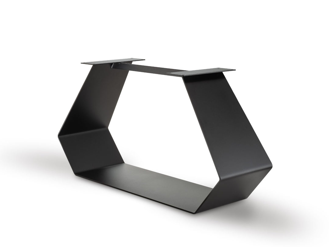 Mittelfuß Tischgestell aus Metall in Designform eines Diamanten