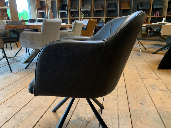 1x Drehstuhl Leder schwarz -  Ausstellungsstück