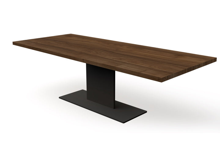 Esstisch Nussbaum modern Mittelfuß aus Stahl Amos