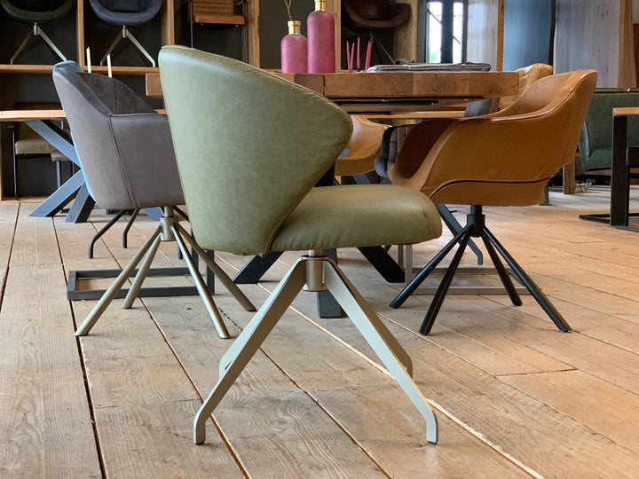 Esszimmer Drehstuhl Leder BL203DF Seitenansicht