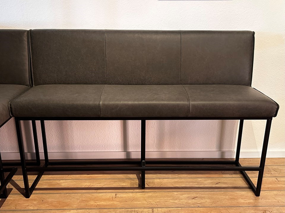 Hohe Eckbank Leder BL114 inkl. Bartisch aus Eiche