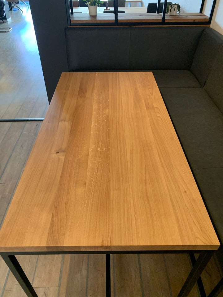 Hohe Eckbank Leder BL114 inkl. Bartisch aus Eiche