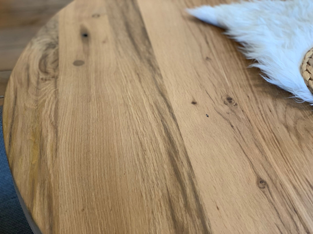 Runder Tisch Massivholz Altholz Eiche Luna 150D Ausstellungsstück