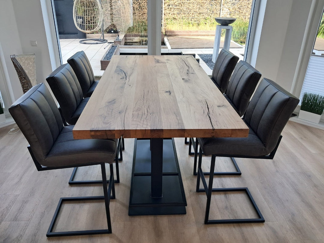 Massivholz Bartisch Altholz mit Fußablage Tono
