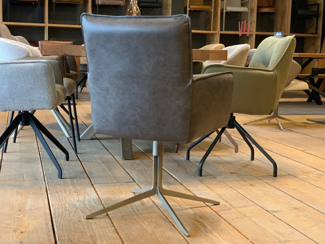 Moderner Stuhl drehbar Leder BL158G Ansicht Stuhlrücken 