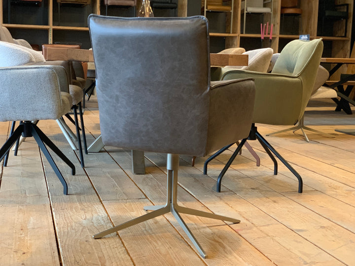 Moderner Stuhl drehbar Leder BL158G Ansicht Stuhlrücken 