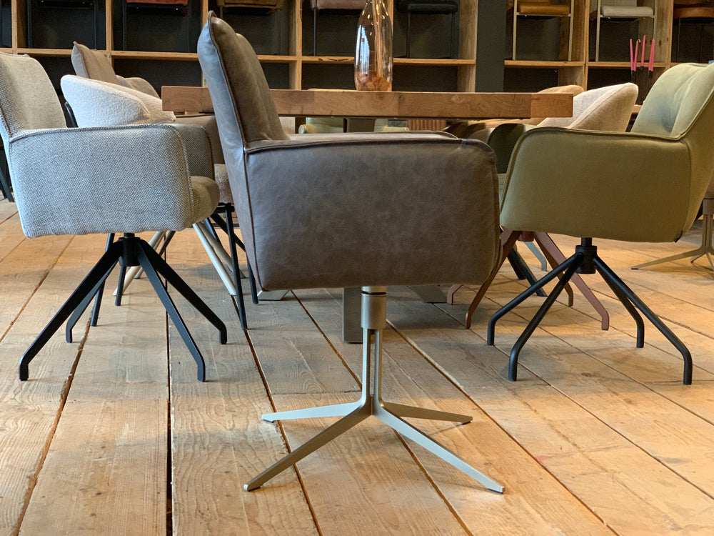 Seitenansicht Moderner Stuhl drehbar Leder