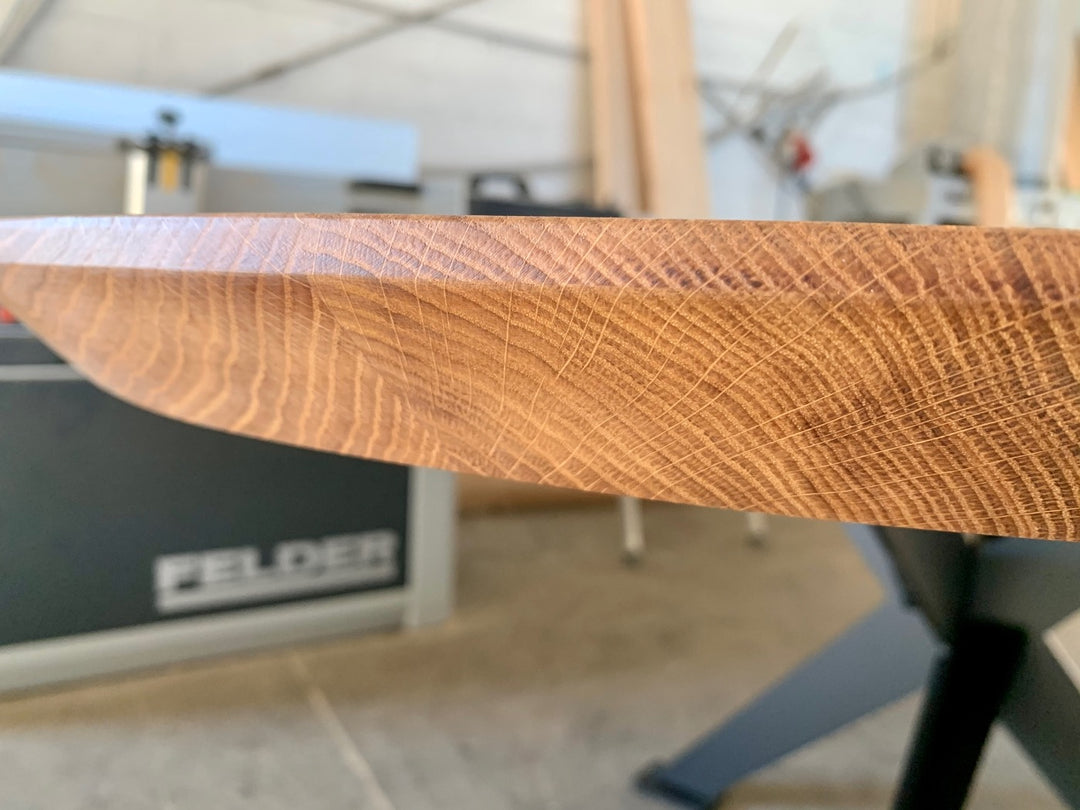 Runde Tischplatte Eiche 130 cm mit Schweizer Kante