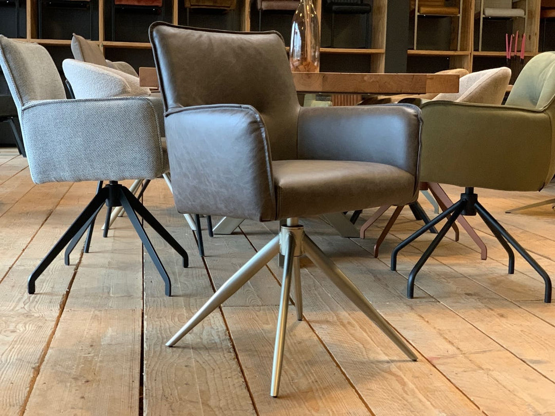 Stuhl Esszimmer Leder drehbar 158T