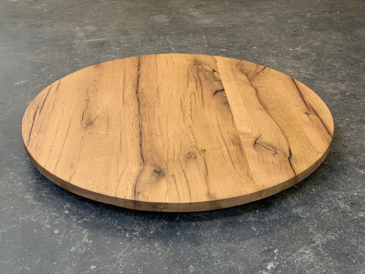 Tischplatte rund Altholz Eiche auf Mass